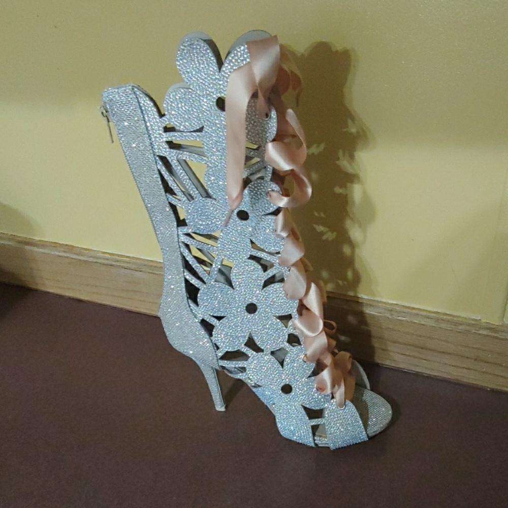 New Rhinestone Lace Up Heels